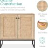 Best Choice Products 2-Door Rattan Storage Cabinet, Accent Furniture, Multifunctional Cupboard for Living Room, Hallway, Kitchen, Sideboard, Buffet Table w/Non-Scratch Foot Pads - Natural