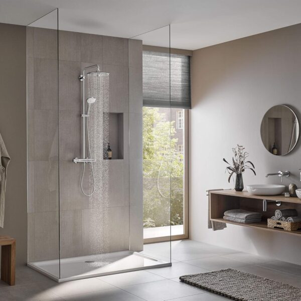 GROHE 26128002 Euphoria 260 Cooltouch Thermostatic Shower System, Starlight Chrome