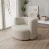 Acanva Luxury Modern Tight Curved Back Velvet Sofa, Minimalist Style Comfy Couch for Living Room Apartment Reception Space, Cream Single Chair Set of 2