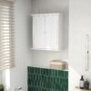 ChooChoo Bathroom Wall Cabinet, Over The Toilet Space Saver Storage Cabinet, Medicine Cabinet with 2 Door and Adjustable Shelves, Cupboard