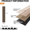 Acoustic Wood Wall Panels, 2-Pack 94.5" x 12.6" Soundproof Wall Panels, Wood Slat Wall Panels for Wall Decor, Walnut
