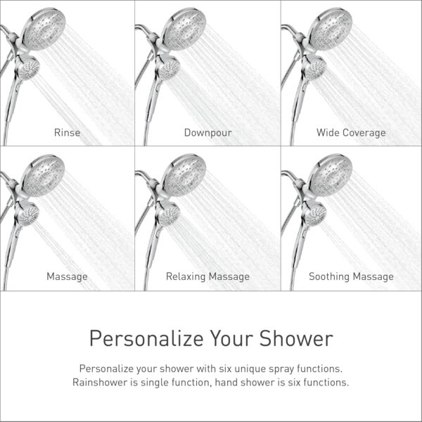 Moen Engage Magnetix Spot Resist Brushed Nickel Multi-Function Handshower and Rainfall Shower Head Trim Combo with Shower Handle, Tub Spout, Metal Hose and Valve, 82304SRN