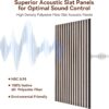 Woven Sound Acoustic Slat Wall Panels, High Density, Sound Dampening, Decorative Noise Blocker Felt Wall Tiles for Ceilings, Home Office & Gaming Room (Dark Camel and Black), 47.2x23.6x0.8 Inch