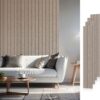 Wood Slat Acoustic Panels, 94.5" x 12.6" Each Soundpoof Wooden Slat Wall Panel - Walnut, 4 Pack