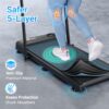THERUN Walking Pad Treadmill, 2.5 HP Under Desk Treadmill, 2 in 1 Foldable Treadmill for Home, Walking Pad with Handle Bar, 15" Widened Running Belt, Treadmill with Remote Control & LED Screen