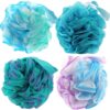 Chuya Bath Sponges Loofahs 70 Grams Large Size,4 Pack Shower Sponge Exfoliating Cleaning Bath Loofa Body Scrubber Balls for Women Men Children Washing