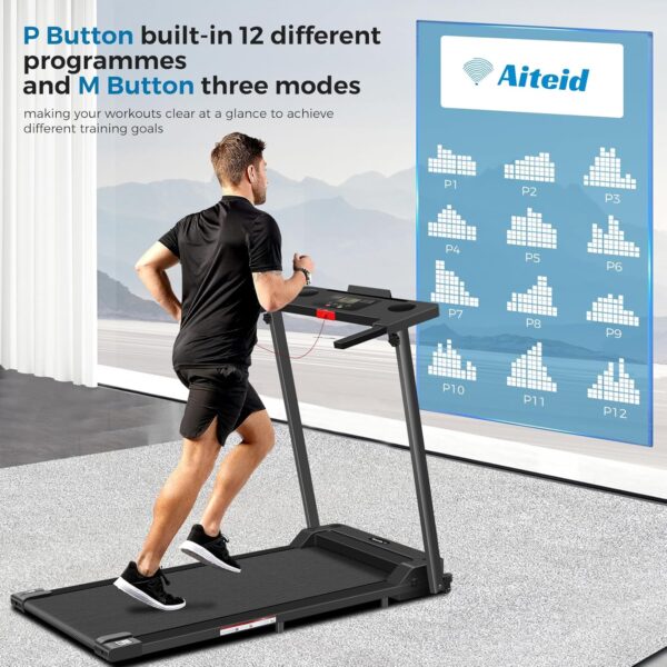 Treadmill with Handles, 2025 Upgraded Small Treadmill Home, Portable Electric Treadmills for Home 300 lbs Weight Capacity,Walking Pad Treadmill,Lightweight Folding Foldable Treadmill with LED Display