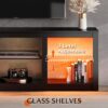 WLIVE LED TV Stand for 65-Inch TV, 58-Inch Entertainment Center with Adjustable Glass Shelves, Modern Media Console for Living Room & Bedroom, Black