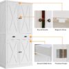 IRONCK Kitchen Pantry Storage Cabinet 72.6" H, with Barn Doors, Drawer, 4 Adjustable Shelves, Freestanding Cupboard for Dining Room Living Room, Laundry, White