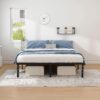 Metal Bed Frame,Full Size Bed Frame with Storage Space,Heavy Duty Sturdy Mattress Foundation,Easy Assembly,No Box Spring Needed, Black,14 Inch,Full