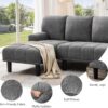 YITAHOME Sectional Couches for Living Room, U Shaped Couch with USB & Type C Charging Ports Chenille Modern Cloud Sofa Double Chaise Sofa Upholstered Couch for Office Apartmant Small Space, Grey