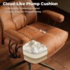 ovios Ergonomic Home Office Chair, Mid-Century Modern Leather Chair with Lumbar Support, High Back Swivel Rolling Executive Chair with Comfy Thick Cushion (Brown, Suede Leather)
