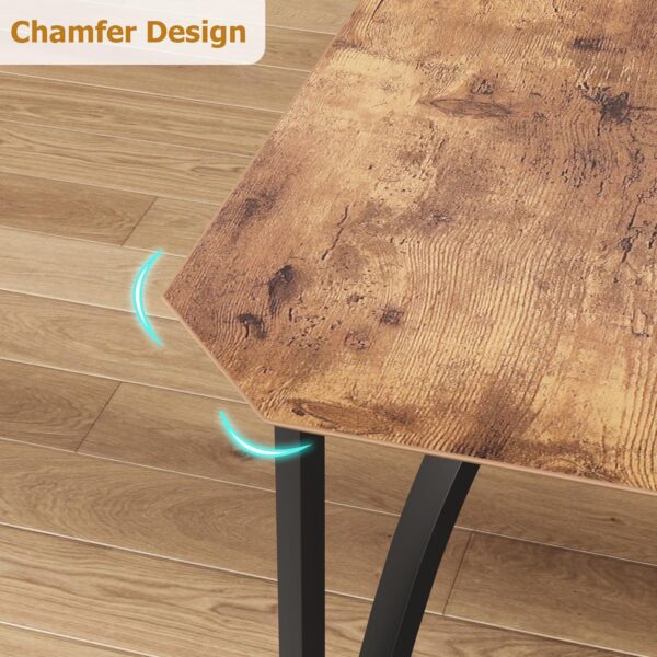 GAOMON Dining Table Set for 4, Kitchen Table and Chairs for 4 with with Chamfer Design, 5 Piece Dining Room Table Set with Cushion Seats for Small Space, Home Kitchen, Apartment-Rustic Brown