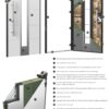 VDOMDOORS - Front Exterior Prehung Glass Steel Door/Deux 1755 Black Enamel/Lite and Stainless Inserts Single Modern Painted (36 x 80 Right -Hand)