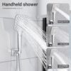 Gabrylly Shower System with Tub Spout, Wall Mounted Tub Shower Faucet Set for Bathroom with High Pressure 10" Rain Shower head and 3-Setting Handheld Shower Head Set,Brushed Nickel