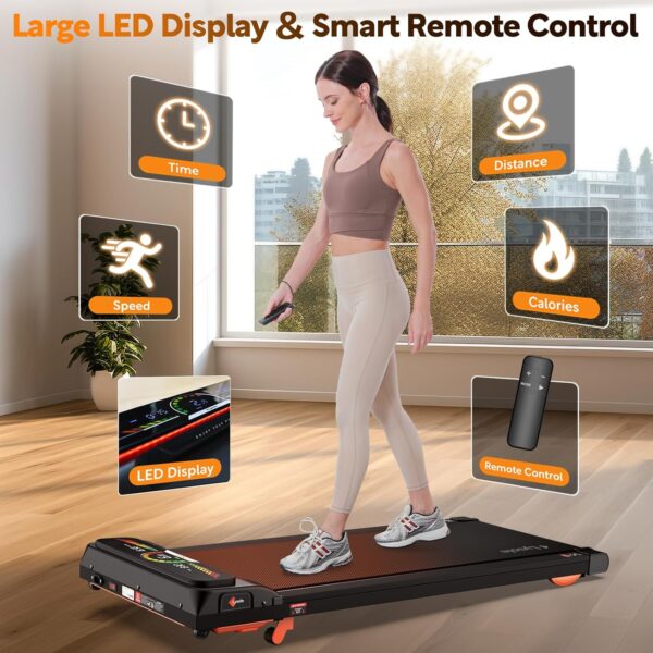 Walking Pad Treadmill with Incline,Treadmills for Home and Office,340 Lb Capacity,4 in 1 Portable Under Desk Treadmill with APP and Remote Control,Large LED Display