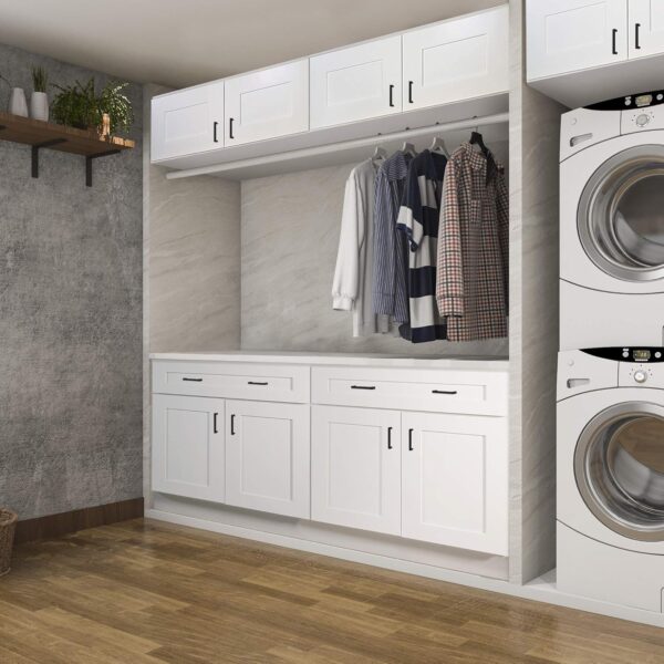 Brookings Shaker Unassembled Wall Kitchen Cabinet W2430, 24 W x 12 D x 30 H, Painted White, Solid Wood, Design House, 561720
