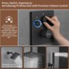 81HLo2U5r2L._AC_SL1500_.jpg Thermostatic Shower System Matte Black, Push Button Diverter Shower Faucet with 2 in 1 Handheld, Ceiling Mount 12 Inch Shower Head with 6 Inch Wall Mount Shower Head