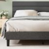 ZINUS Full Piper Upholstered Platform Bed with Horizontal Paneled Headboard, Wooden Slat Support, No Box Spring Needed, Easy Assembly, Eco Friendly Packaging, Dark Grey