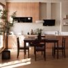 5-Piece Solid Wood Indoor Modern Rectangular Dining Table Set for 4,Table and 4 Solid Wood Dining Chairs for Kitchen,Bar,Living Room,Breakfast Nook, Chocolate
