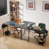 Sweetcrispy L Shaped Desk - Computer Desk Corner Desks Gaming Desk PC Table with CPU Stand Side Bag for Home Office Dorm Sturdy Writing Workstation, Black, 50-Inch