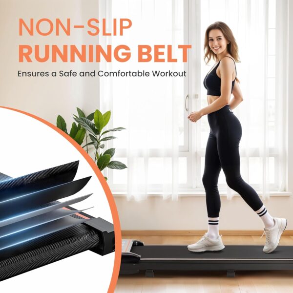 Walking Pad Under Desk Treadmill 3 in 1 Portable Folding Walking Jogging Running Machine with Remote Control & LED Display for Home/Office, Larger Running Area, Quiet for Fitness in Small Spaces