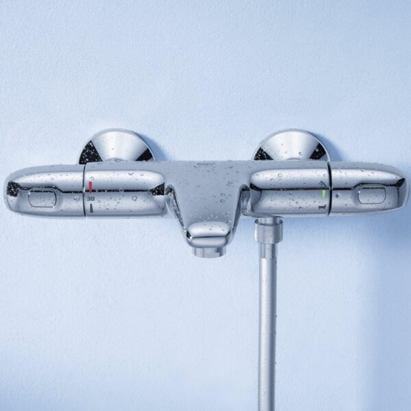 Grohe 34159003 Grohtherm 1000 2-Handle Thermostatic Bath/Shower Valve Trim, Starlight Chrome
