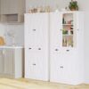 IRONCK Kitchen Pantry Storage Cabinet 72.6" H, with Barn Doors, Drawer, 4 Adjustable Shelves, Freestanding Cupboard for Dining Room Living Room, Laundry, White