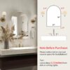 Silver Medicine Cabinet with Mirror, Bathroom Arched Medicine Cabinet Wall Mounted, Modern Vanity Mirror with Storage, Mirrored Cabinet with Adjustable Shelves, Not Recessed, 24x36 Inch