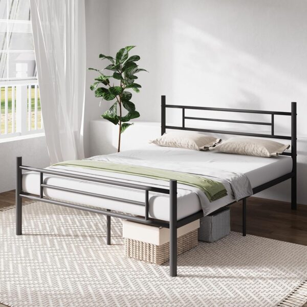 Novilla Full Size Bed Frame with Headboard and Footboard, 14 Inch Metal Platform Bed Frame, Under Bed Storage, Strong Metal Slats Support, Mattress Foundation No Box Spring Needed