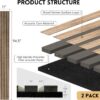 Wood Panels for Wall, 94.5"×11" Acoustic Wall Panels for Interior Decor, 3D Wood Slat Sound Absorbing Wooden Paneling for Living Room Bedroom, Walnut 2 Pack