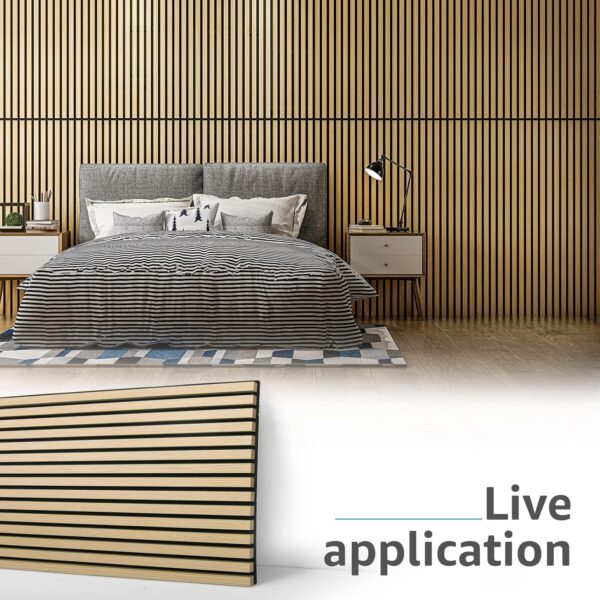 81LUKmsOxL._AC_SL1500_.jpg Art3d 2 Wood Slat Acoustic Panels for Wall and Ceiling - 3D Fluted Sound Absorbing Panel with Wood Finish - Oak