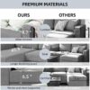 Convertible Sectional Sofa Couch,3 Seat L Shaped Couches with Storage Function Ottoman,Modern Linen Convertible Sectionals Sofas with Armrest Reversible Chaise for Living Room Small Space(Light Gray)