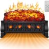 21 Inches Electric Fireplace Insert Log Heater Set, Freestanding Heater with Adjustable Flame Brightness and Flicker Speed, 750w/1500w Heating, Overheat Protection, Remote Control