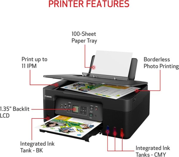 Canon MegaTank G3270 All-in-One Wireless Inkjet Printer. for Home Use, Print, Scan and Copy, Black