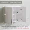 FIMELLO Wall Cabinet, Wooden Medicine Cabinet, Wall Amount Cabinet for Bathroom Laundry Kitchen Garage, White, Set of 2