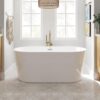 FerdY Shangri-La 59" Acrylic Freestanding Bathtub, Classic Oval Shape Acrylic freestanding tub Modern White, cUPC Certified, Chrome Drain and Classic Slotted Overflow Included