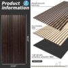 Wood Slat Wall Panel, 48'' x 24'' Wood Panels for Wall, 3D Soundproof Wall Panels, Large Acoustic Panels for Interior Ceiling and Wall Decor Noise Reduction, 2 Pack, Walnut