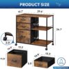 DEVAISE 3 Drawer Mobile File Cabinet, Rolling Printer Stand with Open Storage Shelf, Fabric Lateral Filing Cabinet fits A4 or Letter Size for Home Office, Rustic Brown Wood Grain Print