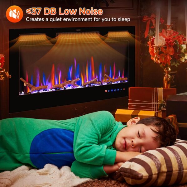 36" Electric Fireplace Inserts - Recessed Fire Place and Wall Mounted Fireplace Heater with Remote Control, Touch Screen Indoor Faux Floating Fireplace, Timer, Adjustable Flame Color, 750 | 1500W