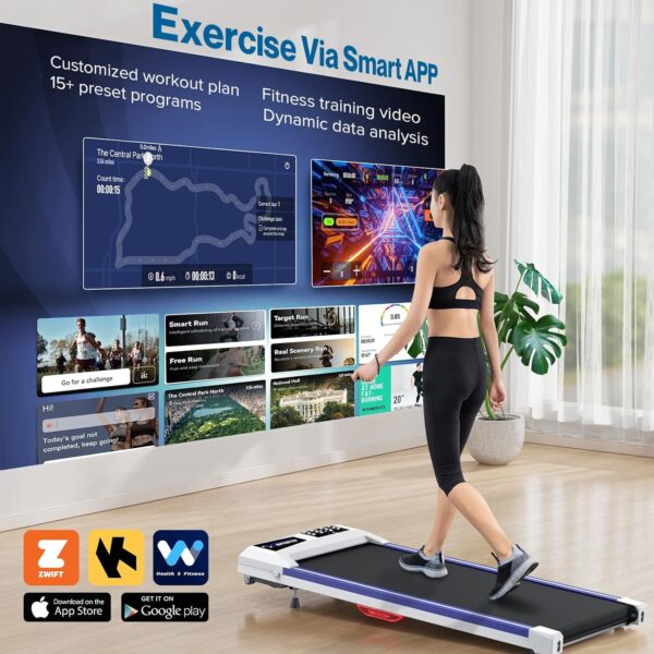 COZYINN 10% Incline Walking Pad - 2.5HP 7.6MPH 340+lb Capacity Treadmills for Home, Portable Foldable Adjustable Incline Treadmill with 41 * 16inch Wide Running Area, Mute Control, Works with KINOMAP