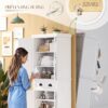 YESHOMY 72" Tall Storage Cabinet with Adjustable Shelves, Kitchen Pantry, Large Cupborad with 1 Drawer, Metal Handle, for Living Room, Bathroom, White