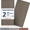 Woven Sound Acoustic Slat Wall Panels, High Density, Sound Dampening, Decorative Noise Blocker Felt Wall Tiles for Ceilings, Home Office & Gaming Room (Dark Camel and Black), 47.2x23.6x0.8 Inch
