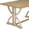 Merax 6 Pieces Wood Dining Table Set with Bench, Retro Rectangular Table with Unique Legs and 4 Upholstered Chairs & 1 Bench for Dining Room and Kitchen (Natural Wood Wash+Beige)