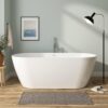 FerdY 67" Bali Acrylic Freestanding Bathtub, Gracefully Shaped Freestanding Soaking Bathtub, cUPC Certified, Toe-Tap Brushed Nickel Drain and Minimalist Linear Design Overflow Included