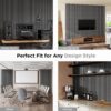 4 Pack Acoustic Wood Wall Panels, 94.5"x 8" Each Soundproof Wood Panel, 3D Fluted Wood Slat Paneling for Wall and Ceilings - Dark Gray