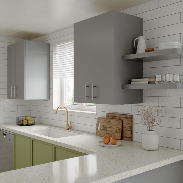 24 x 33 Inch Wall Cabinet Set of 1, Kitchen Wall Mounted Wooden Storage Cabinet, Double Door Cabinet with Soft Close, Metal Handle, Adjustable Shelf, for Kitchen, Garage, Laundry, Bathroom, Grey