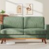 Vesgantti 68" Loveseat Sofa Green, Comfy Corduroy Couch with Spring Cushion, Sofa Couch with Solid Wood, Modern Couch with Deep Seat, Sofa for Bedroom, Loveseat for Living Room, Green Office Couch