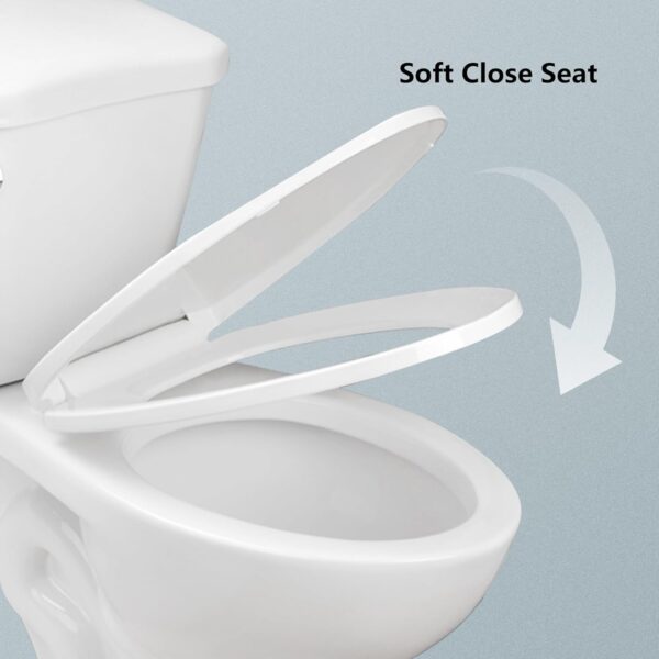 DeerValley Two-Piece Elongated Toilet ADA 17.9” High Toilet for Bathrooms, 1000g Map High-Efficiency, 12" Rough-In