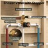 Esnbia Shower System with Tub Spout,Black Bathtub Shower Faucet Set,10 Inches Rain Shower Heads with Handheld Spary Combo, Tub Shower Kit with 3-Way Shower Valve, Matte Black